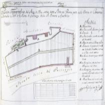 Pianta topografica dell’area annessa al Palazzo Ducale che venne ceduta dalla Camera apostolica per l’impianto dell’Orto botanico.